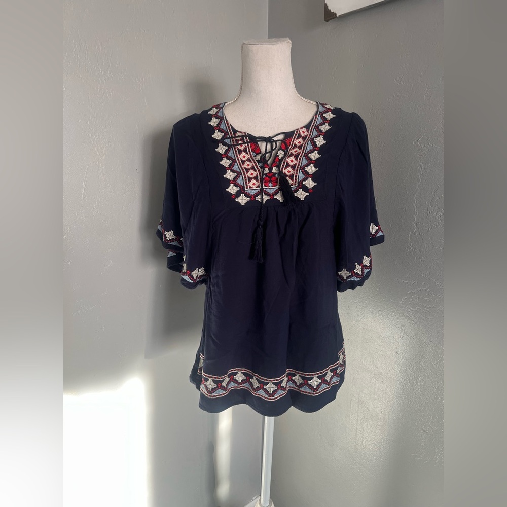 Alice Blue for Stitch Fix Embroidered Boho Blouse size S.